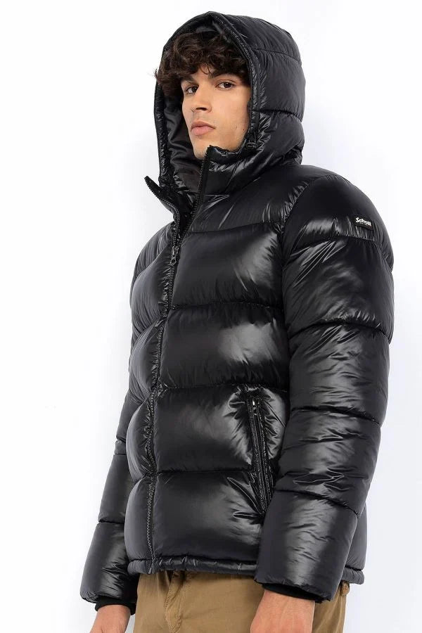 Doudoune noir brillante